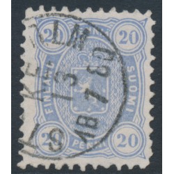 FINLAND - 1878 20Pen dull greyish blue Coat of Arms, perf. 11:11, Sweden cancel – Facit # 16Sii