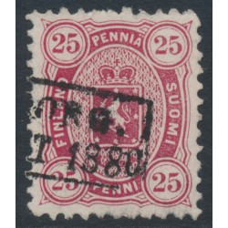FINLAND - 1880 25Pen dark carmine Coat of Arms, perf. 11:11, used – Facit # 17Sc