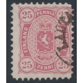 FINLAND - 1881 25Pen pale bright carmine Coat of Arms, perf. 11:11, used – Facit # 17Se