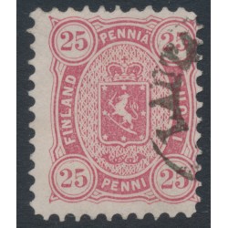 FINLAND - 1881 25Pen pale bright carmine Coat of Arms, perf. 11:11, used – Facit # 17Se