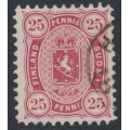FINLAND - 1881 25Pen bright carmine Coat of Arms, perf. 11:11, used – Facit # 17Se