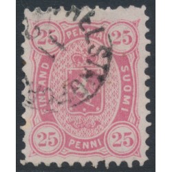 FINLAND - 1882 25Pen aniline red Coat of Arms, perf. 11:11, used – Facit # 17La