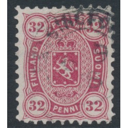 FINLAND - 1875 32Pen carmine-red Coat of Arms, perf. 11:11, used – Facit # 18Sd