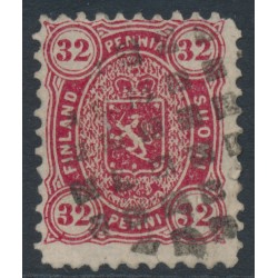 FINLAND - 1877 32Pen carmine Coat of Arms, perf. 11:11, used – Facit # 18Sf