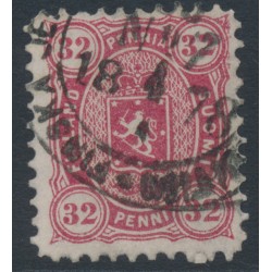 FINLAND - 1877 32Pen carmine Coat of Arms, perf. 11:11, used – Facit # 18Sf