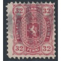 FINLAND - 1878 32Pen reddish carmine Coat of Arms, perf. 11:11, used – Facit # 18Sg
