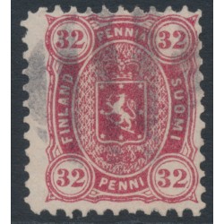 FINLAND - 1878 32Pen reddish carmine Coat of Arms, perf. 11:11, used – Facit # 18Sg