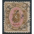 FINLAND - 1887 10Mk yellow-brown/red Coat of Arms, used – Facit # 26b