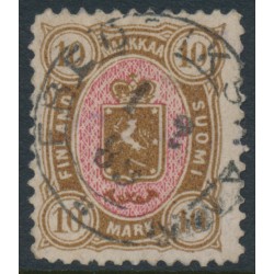 FINLAND - 1887 10Mk yellow-brown/red Coat of Arms, used – Facit # 26b