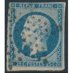 FRANCE - 1852 25c blue President Napoléon, imperforate, used – Michel # 9a