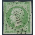 FRANCE - 1860 5c green on greenish paper Emperor Napoléon, imperforate, used – Michel # 11a