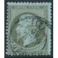 FRANCE - 1862 1c greenish bronze on blue Napoléon, perf. 14:13½, used – Michel # 18b