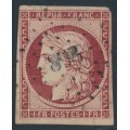 FRANCE - 1849 1Fr brown-carmine Cérès, imperforate, used – Michel # 7b