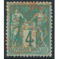 FRANCE - 1876 4c green Peace & Commerce (type I), used – Michel # 58I