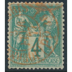 FRANCE - 1876 4c green Peace & Commerce (type I), used – Michel # 58I