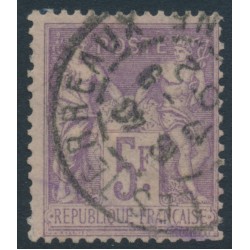 FRANCE - 1877 5Fr red-violet Peace & Commerce, used – Michel # 76