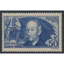 FRANCE - 1938 50Fr blue Clément Ader (thin paper), MH – Michel # 425a