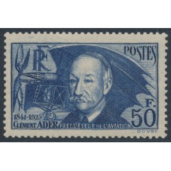 FRANCE - 1938 50Fr blue Clément Ader (thin paper), MH – Michel # 425a