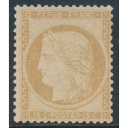 FRANCE - 1871 15c yellow-brown Cérès, perf. 14:13½, MNG – Michel # 50