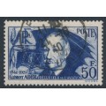 FRANCE - 1938 50Fr dark blue Clément Ader (thick paper), used – Michel # 425b
