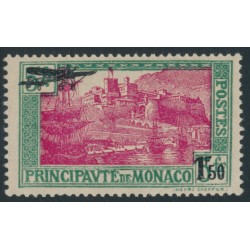 MONACO - 1933 1.50Fr on 5Fr blue-green/rose-red Airmail overprint, MH – Michel # 137