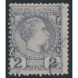 MONACO - 1885 2c dull purple Prince Charles III, used – Michel # 2