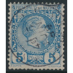 MONACO - 1885 5c dull blue Prince Charles III, used – Michel # 3