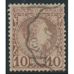 MONACO - 1885 10c red-brown on buff Prince Charles III, used – Michel # 4