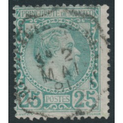 MONACO - 1885 25c blue-green Prince Charles III, used – Michel # 6