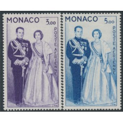 MONACO - 1960 3.00Fr violet & 5.00Fr blue Royal Couple set of 2, MNH – Michel # 655-656