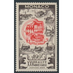 MONACO - 1955 100Fr brown/red Monte Carlo Rally, MH – Michel # 496