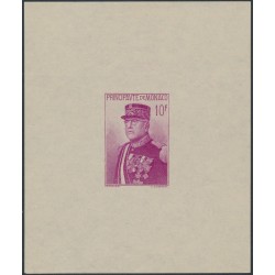 MONACO - 1938 10Fr purple Prince Louis II M/S, MH – Michel # Block 1