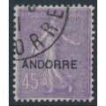 ANDORRA - 1931 45c violet Semeuse overprinted ANDORRE, used – Michel # 12