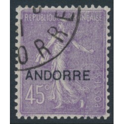 ANDORRA - 1931 45c violet Semeuse overprinted ANDORRE, used – Michel # 12