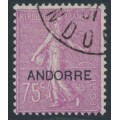 ANDORRA - 1931 75c red-purple Semeuse overprinted ANDORRE, used – Michel # 15