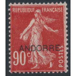 ANDORRA - 1931 90c red Semeuse overprinted ANDORRE, MH – Michel # 16