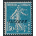 ANDORRA - 1931 1.50Fr blue Semeuse overprinted ANDORRE, MH – Michel # 18