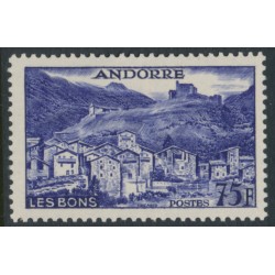 ANDORRA - 1955 75Fr blue-violet Les Bons, MH – Michel # 157