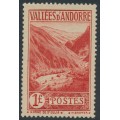 ANDORRA - 1938 1Fr red Gorge de St. Julia, MH – Michel # 69