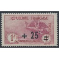 FRANCE - 1922 1Fr+25c carmine/rose War Orphans Charity, MH – Michel # 150