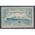 FRANCE - 1936 1.50Fr pale blue Normandie, MH – Michel # 316