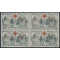 FRANCE - 1918 15c+5c grey/red Red Cross, block of 4, MNH – Michel # 136