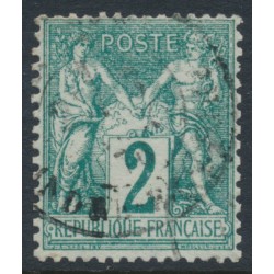 FRANCE - 1876 2c green Peace & Commerce, type I, used – Michel # 57I