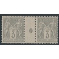 FRANCE - 1880 3c grey Peace & Commerce, Millésime gutter pair, MNH – Michel # 77