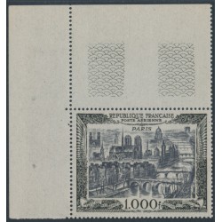 FRANCE - 1950 1000Fr grey-black/black on bluish paper Airmail, MNH – Michel # 865