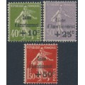 FRANCE - 1931 Caisse d’Amortissement set of 3, MH – Michel # 264-266