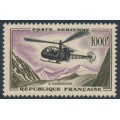 FRANCE - 1958 1000Fr L’Alouette Helicopter airmail, MNH – Michel # 1177