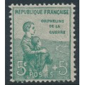 FRANCE - 1919 5c+5c green War Orphans Charity, MH – Michel # 129