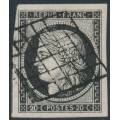 FRANCE - 1849 20c black Cérès on white paper, imperforate, used – Michel # 3x