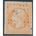 FRANCE - 1853 40c pale orange Napoléon, imperforate, used – Michel # 15a